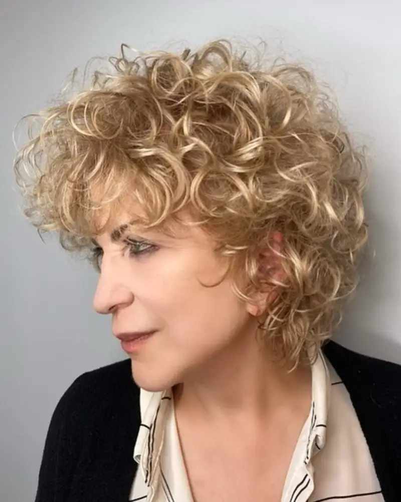 Curly Bobs for Older Women