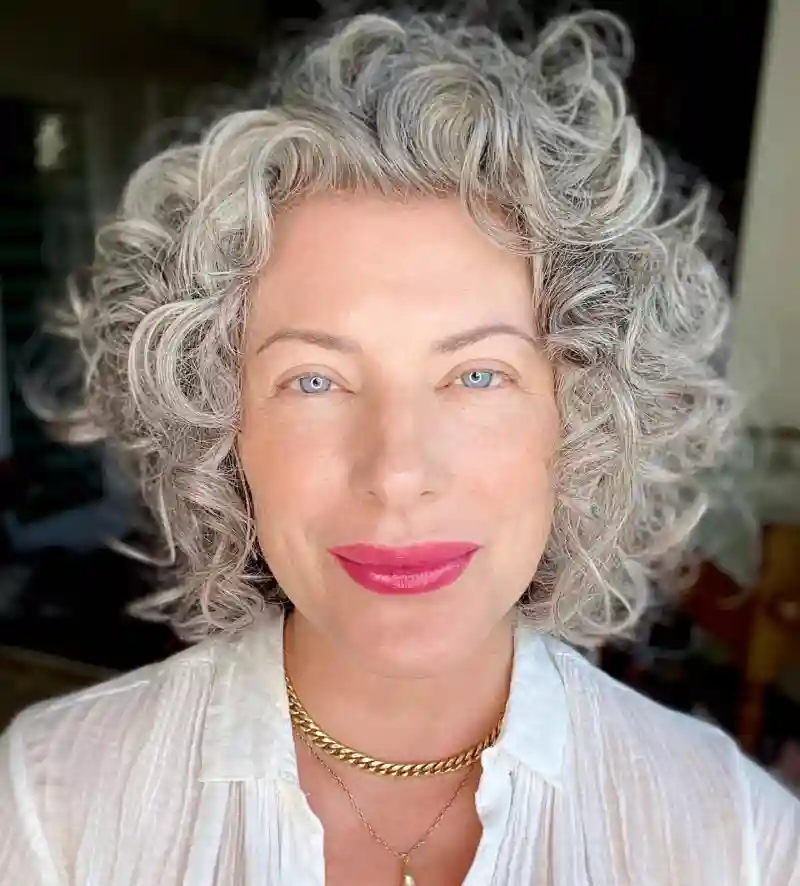 Elegant Curly Bobs for Older Women