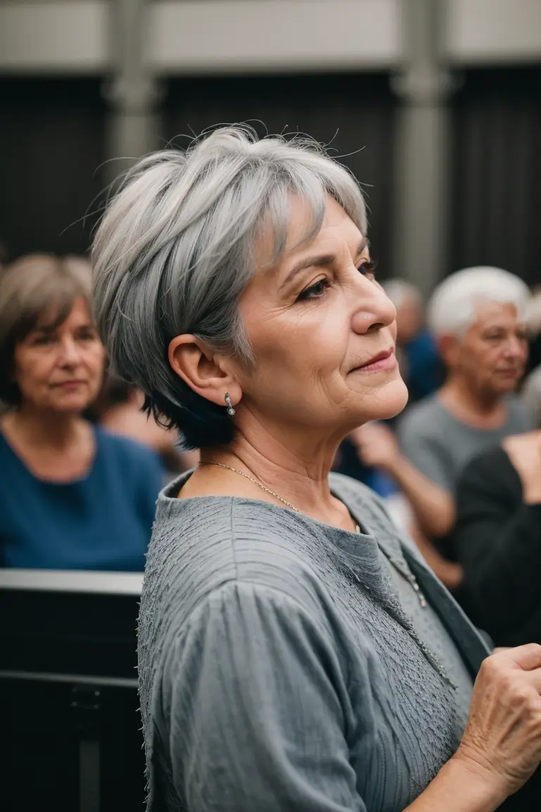 Gray Bob Hairstyles for Older Women