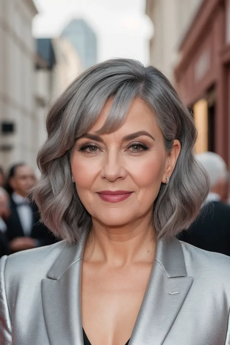 Gray Bob Hairstyles for Older Women