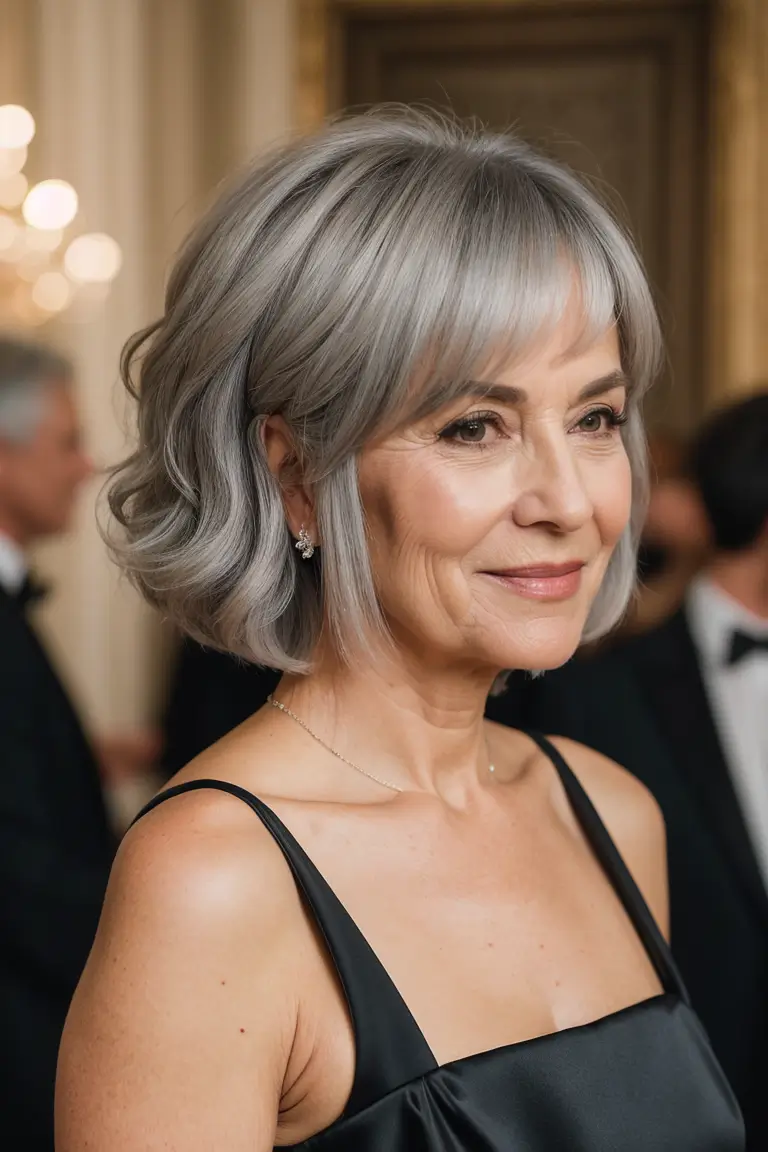 Gray Bob Hairstyles for Older Women