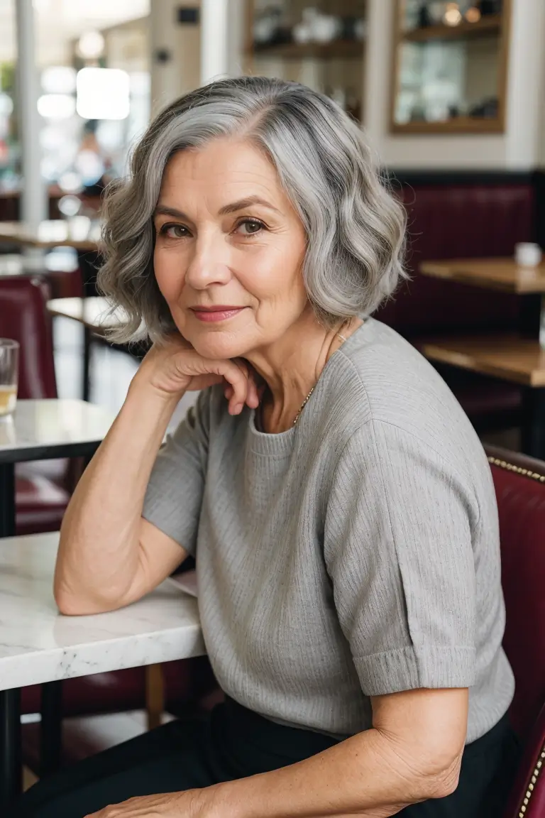 Gray Bob Hairstyles for Older Women