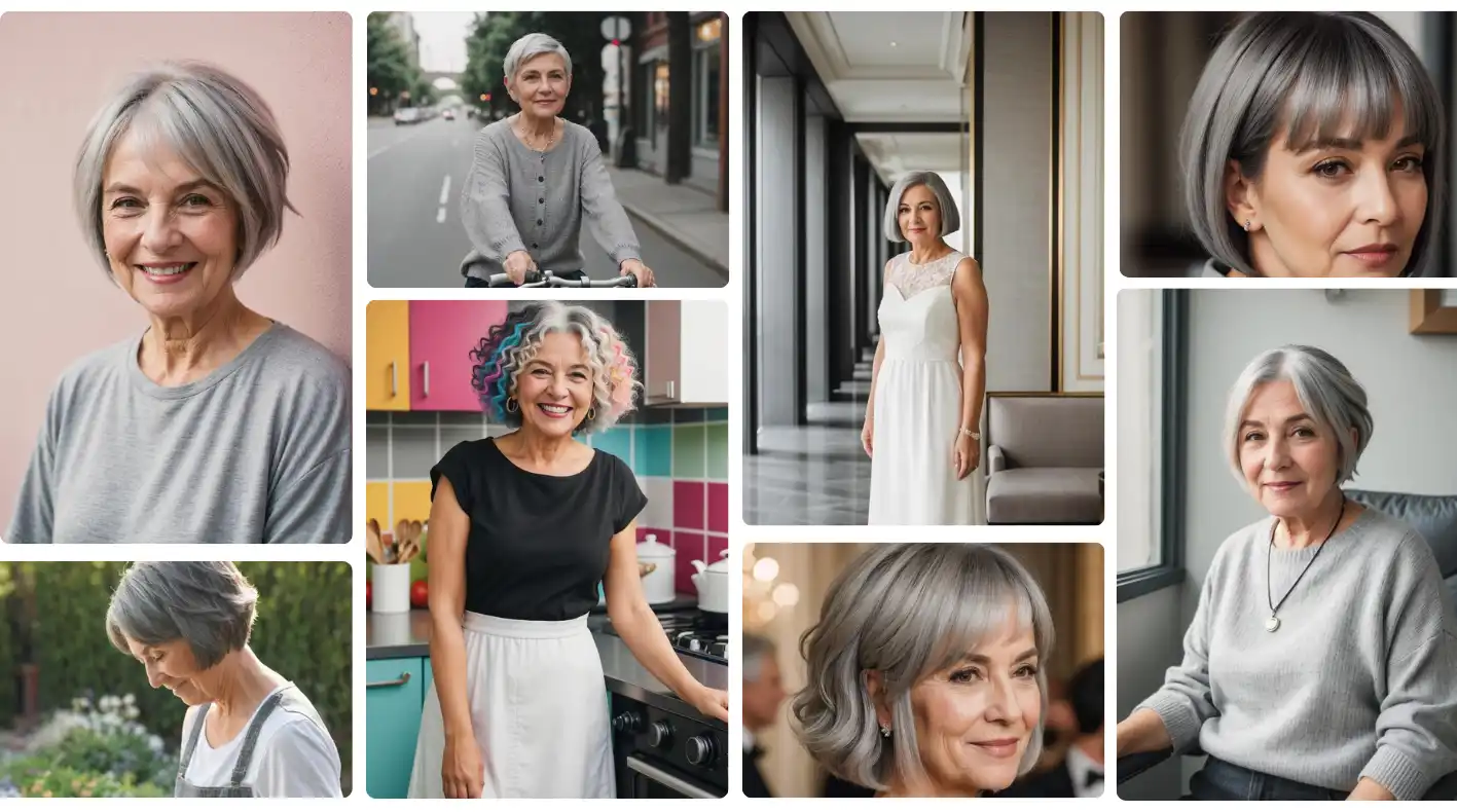 Gray Bob Hairstyles for Older Women