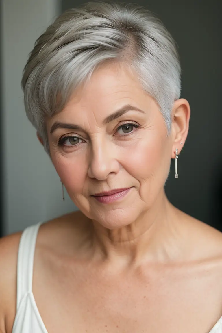 Gray Hairstyle for Women Over 70