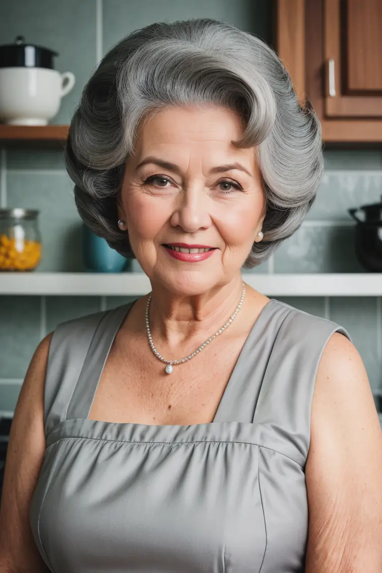 Gray Hairstyle for Women Over 70