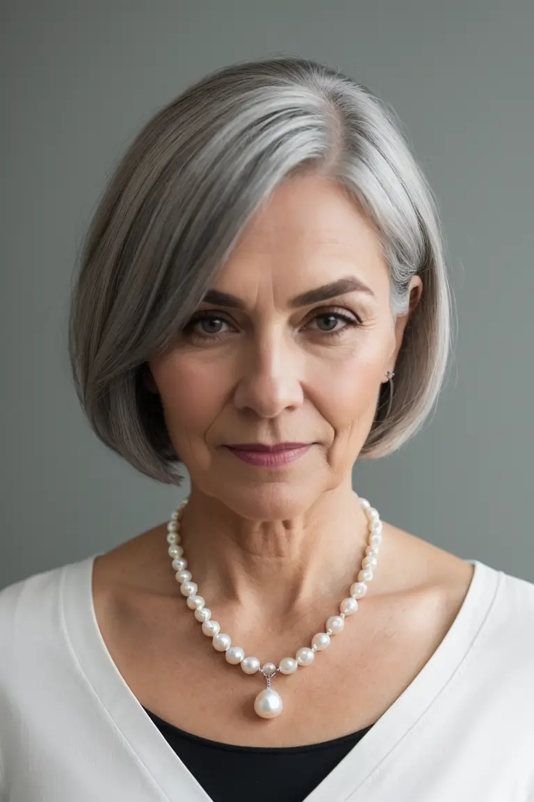 Gray Hairstyle for Women Over 70