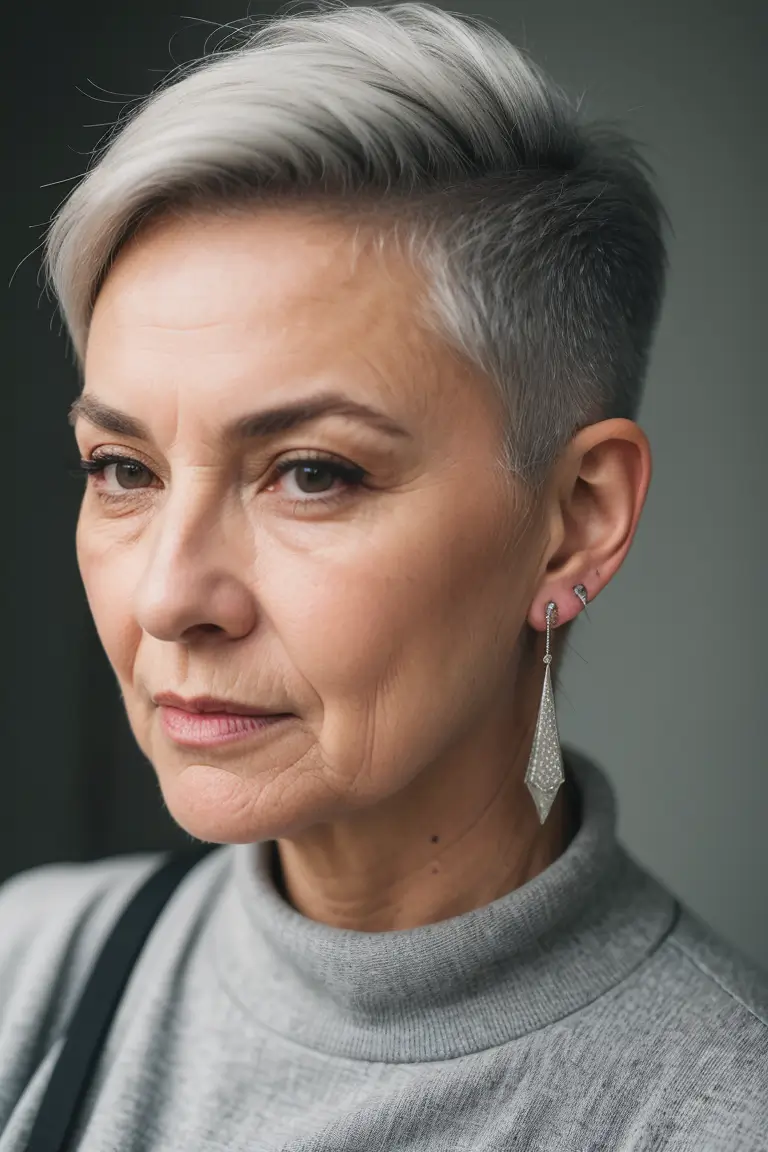 Gray Hairstyle for Women Over 70