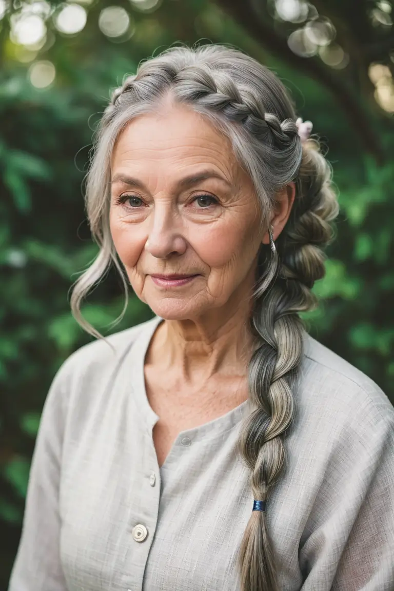 Gray Hairstyle for Women Over 70