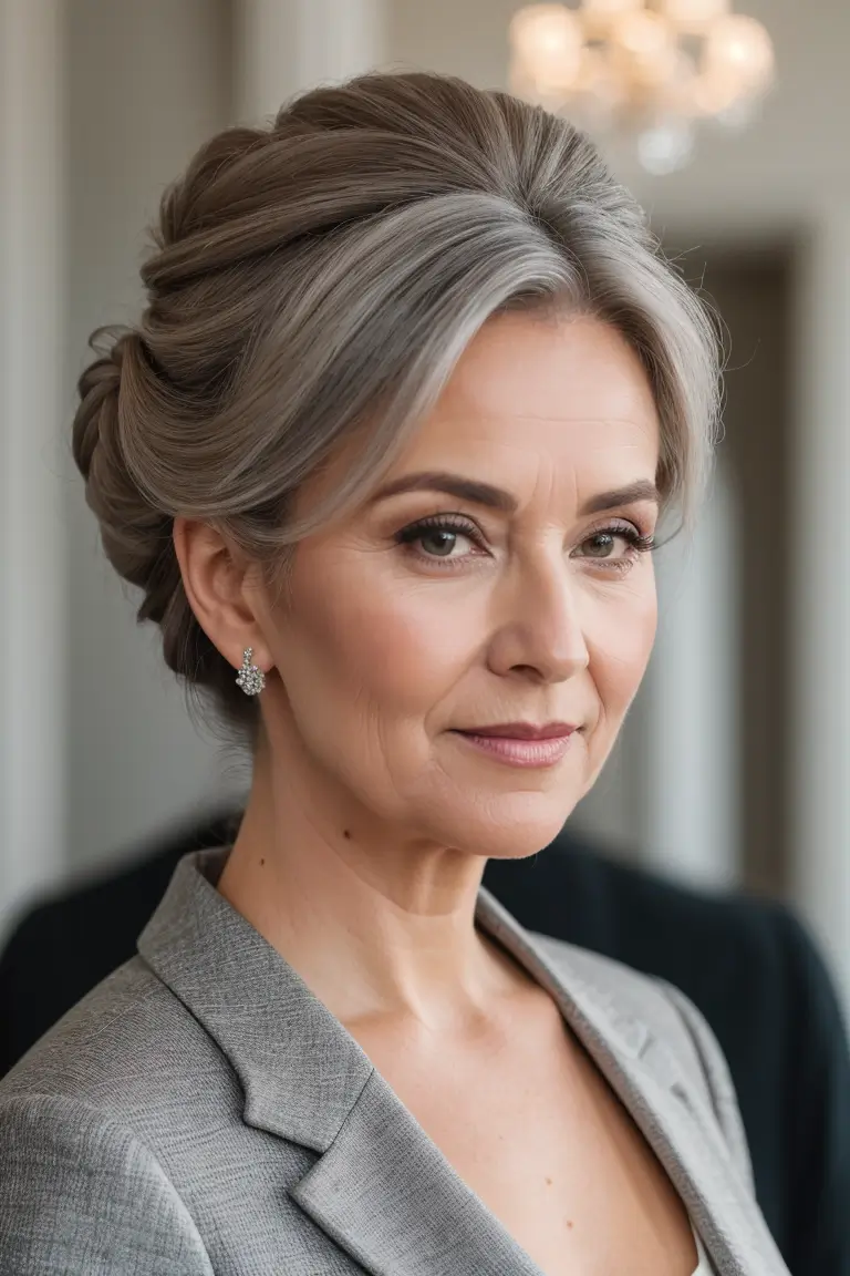 Gray Hairstyle for Women Over 70