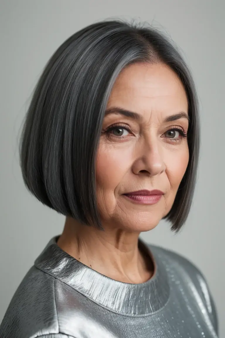 Gray Hairstyle for Women Over 70