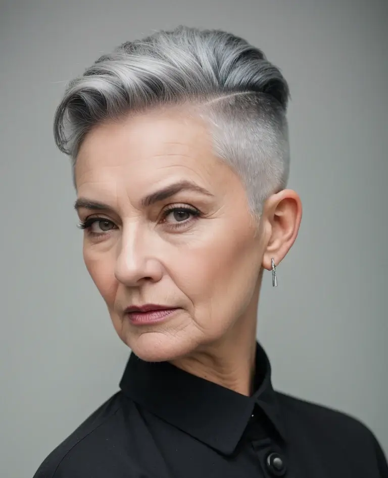 Gray Hairstyle for Women Over 70