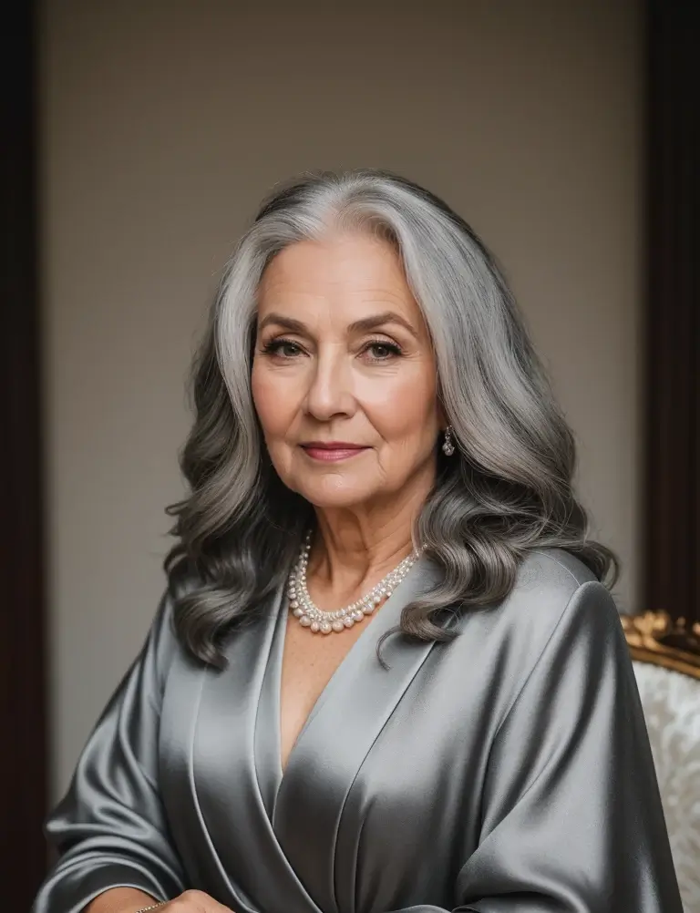 Gray Hairstyle for Women Over 70