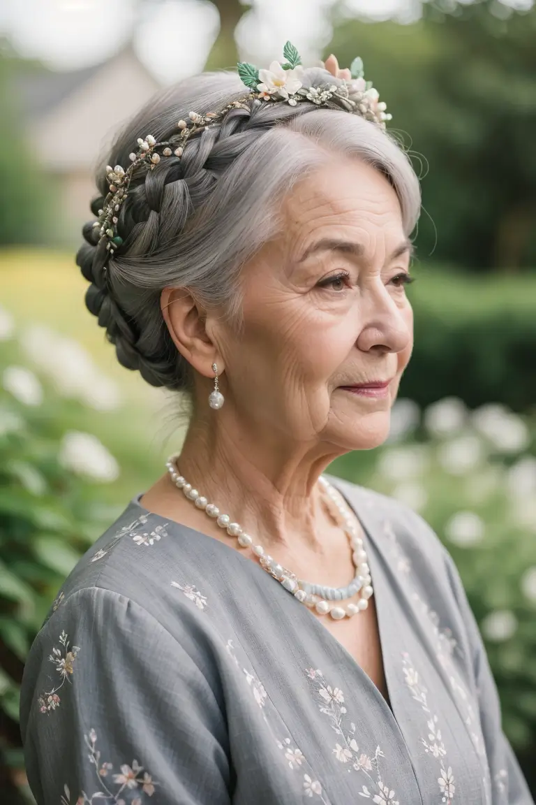 Gray Hairstyle for Women Over 70