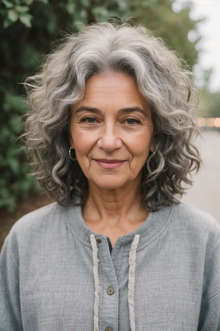 Gray Hairstyle for Women Over 70