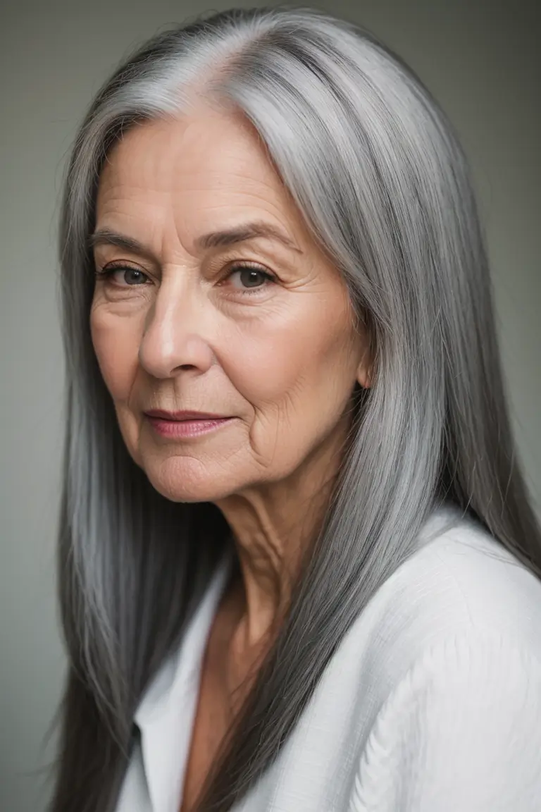 Gray Hairstyle for Women Over 70