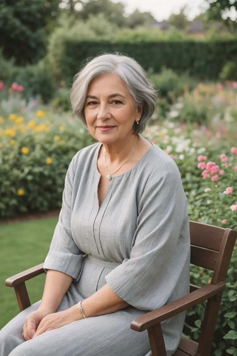 Gray Hairstyle for Women Over 70