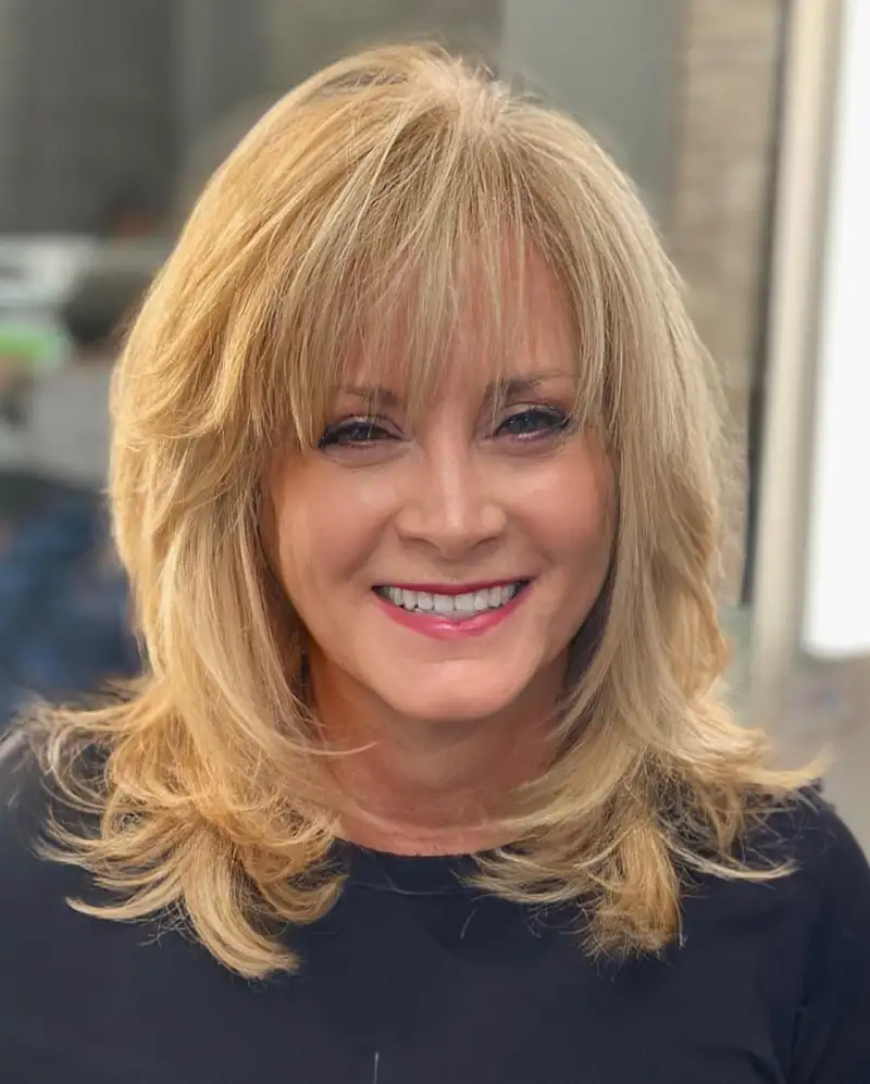 Stylish Haircuts for Women Over 70 With Bangs