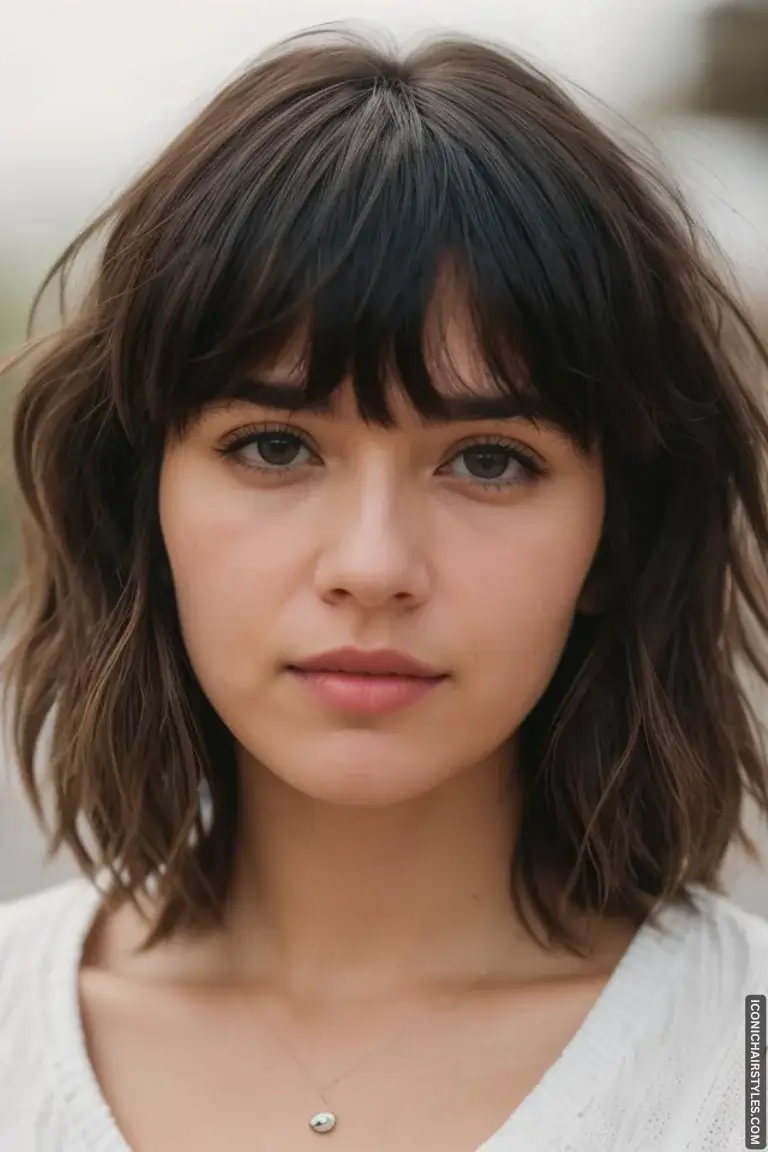 layered hair with bangs