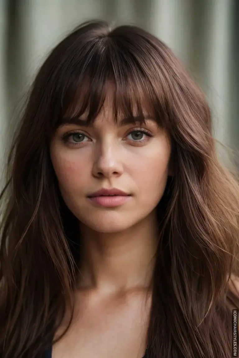 layered hair with bangs