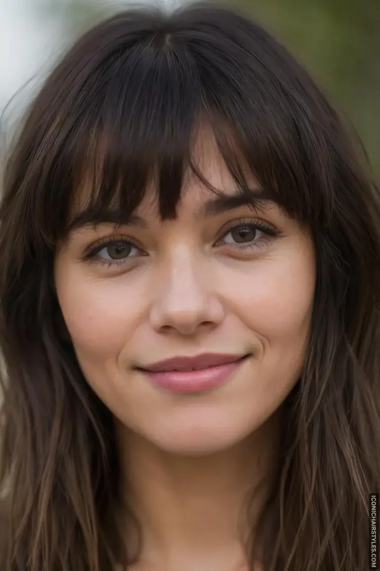 layered hair with bangs