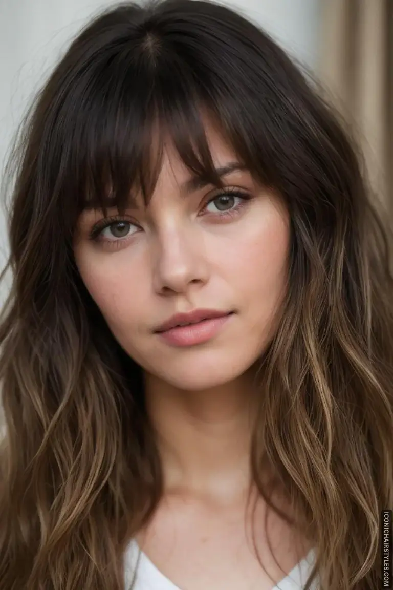 layered hair with bangs