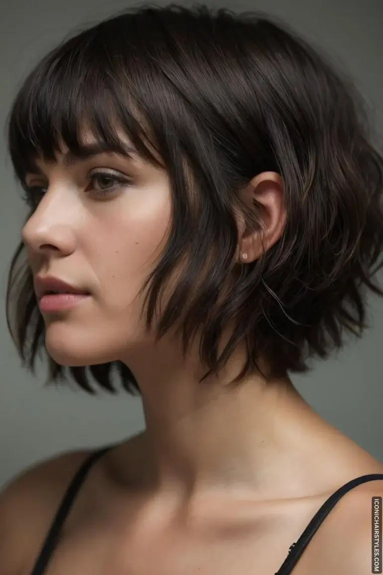 layered hair with bangs