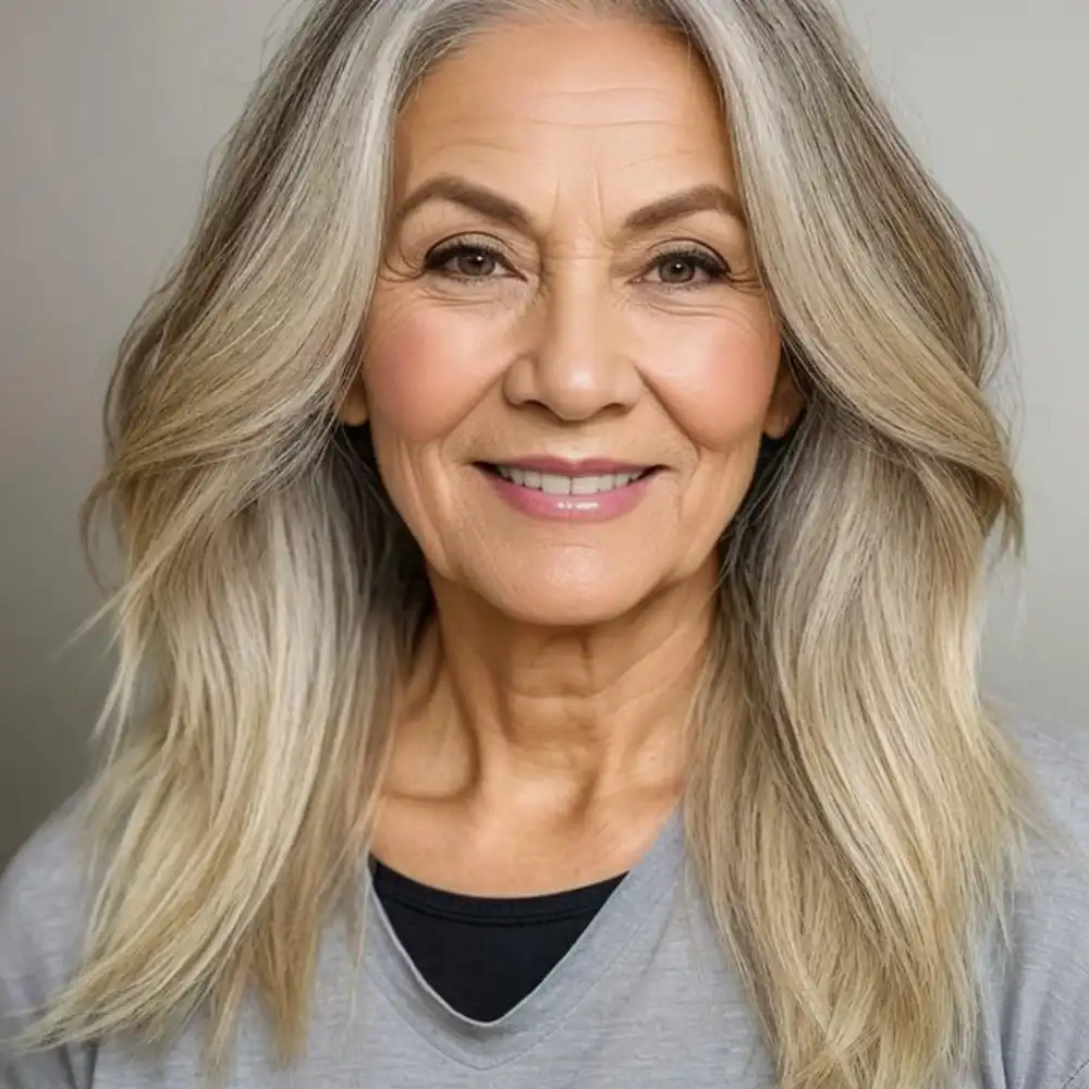 long hairstyle for women over 50