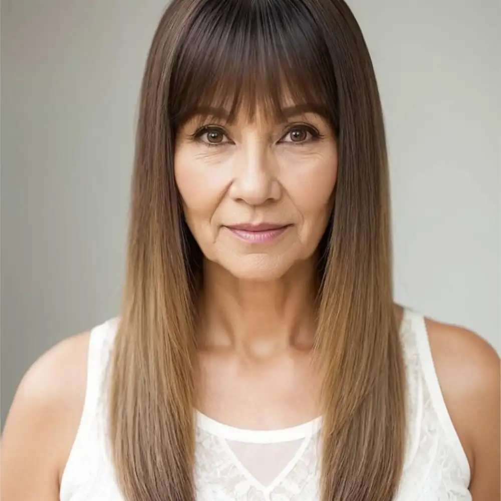 long hairstyle for women over 50