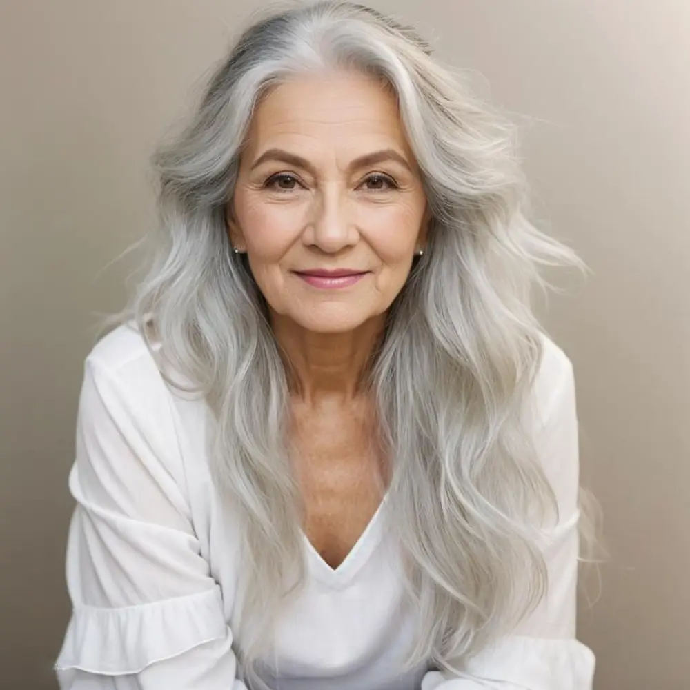 long hairstyle for women over 50