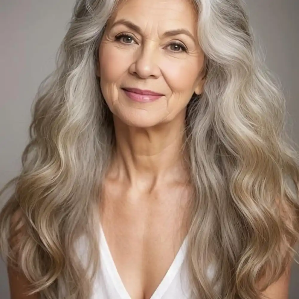 long hairstyle for women over 50