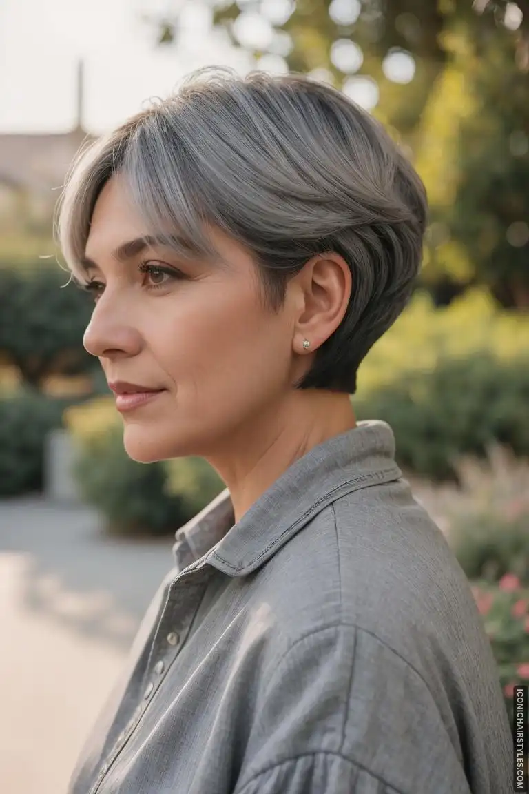 Short Gray Hairstyles for Women Over 50